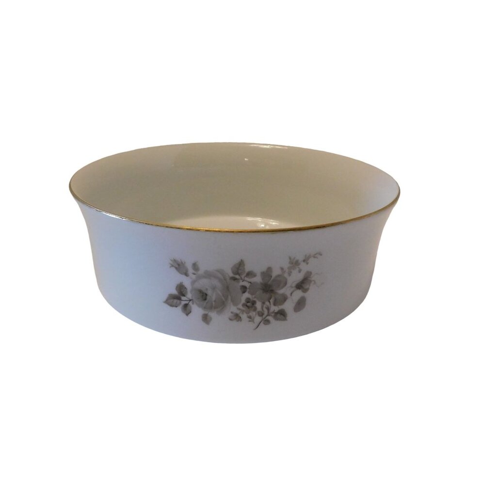 Johann Haviland Bavaria Germany Twilight Rose Porcelain Serving Bowl Gold Rim